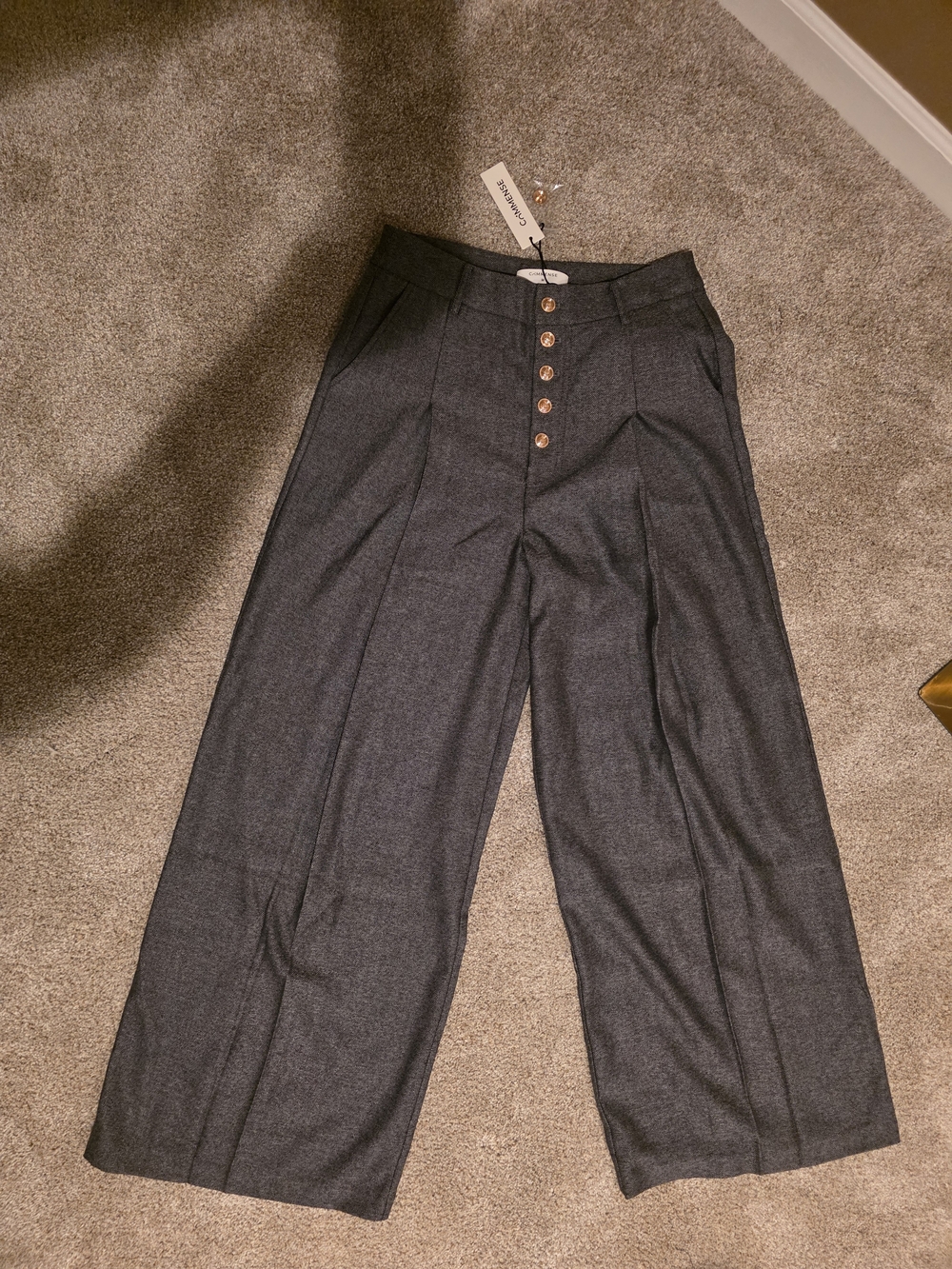 Commense High-Waisted Button-Front Wide-Leg Pants - Picture 5 of 5